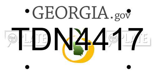 TDN4417 Georgia License Plate