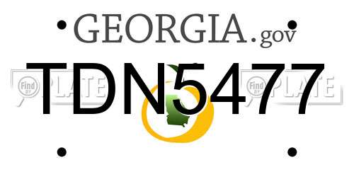 TDN5477 Georgia License Plate