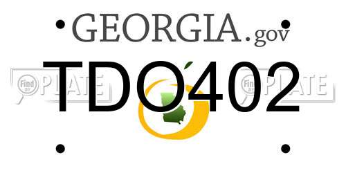 TDO402 Georgia License Plate