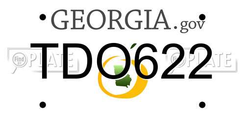 TDO622 Georgia License Plate