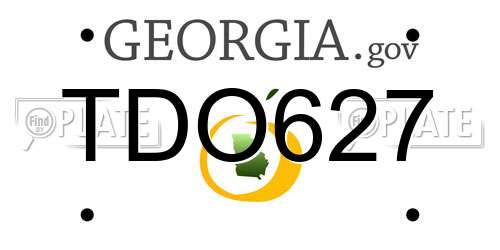 TDO627 Georgia License Plate
