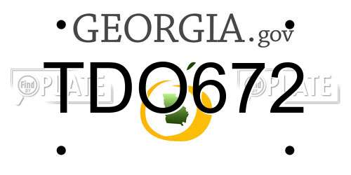 TDO672 Georgia License Plate