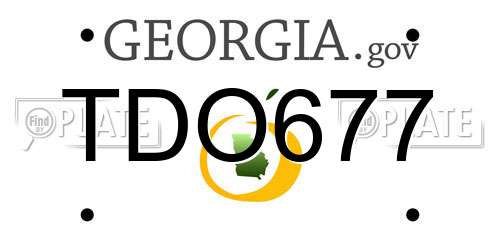TDO677 Georgia License Plate