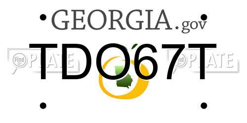 TDO67T Georgia License Plate