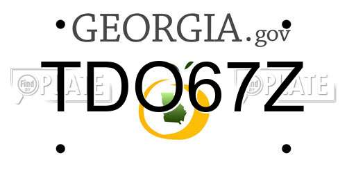 TDO67Z Georgia License Plate