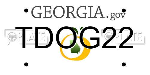 TDOG22 Georgia License Plate