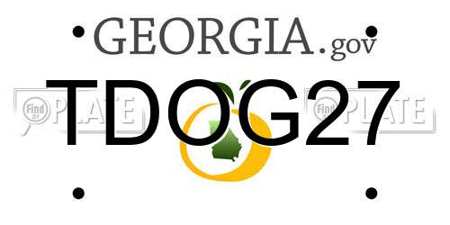 TDOG27 Georgia License Plate
