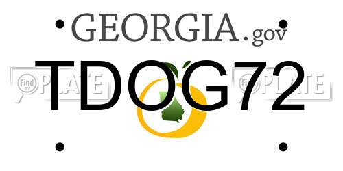 TDOG72 Georgia License Plate
