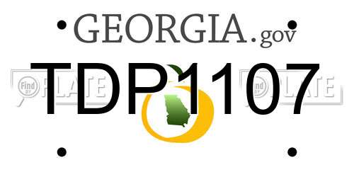 TDP1107 Georgia License Plate