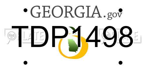 TDP1498 Georgia License Plate