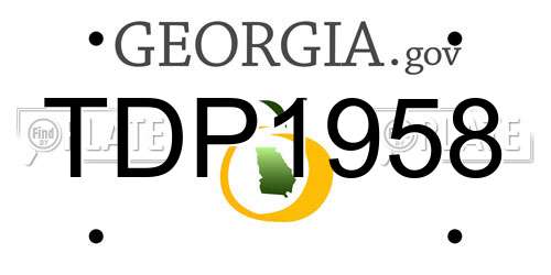 TDP1958 Georgia License Plate