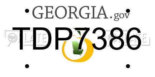 TDP7386 Georgia License Plate