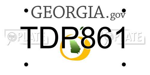 TDP861 Georgia License Plate