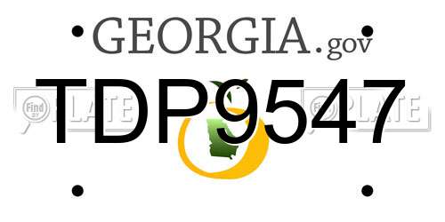 TDP9547 Georgia License Plate