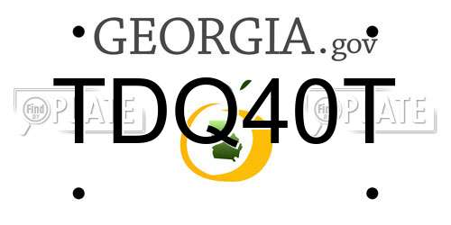 TDQ40T Georgia License Plate