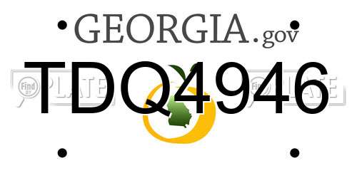 TDQ4946 Georgia License Plate