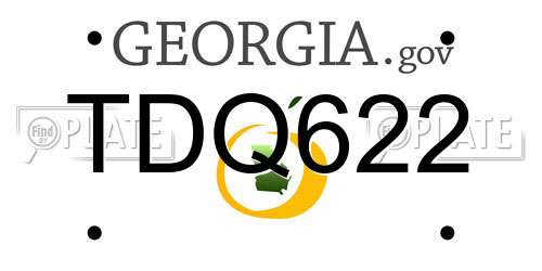 TDQ622 Georgia License Plate