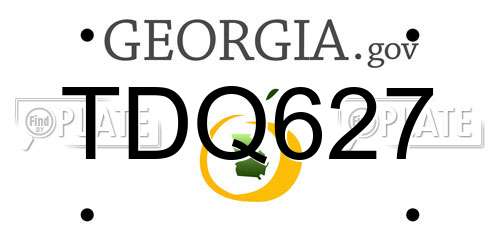 TDQ627 Georgia License Plate