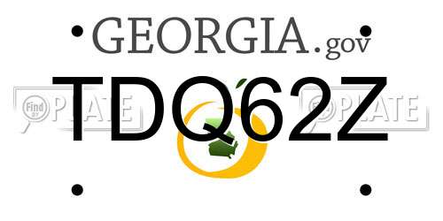 TDQ62Z Georgia License Plate