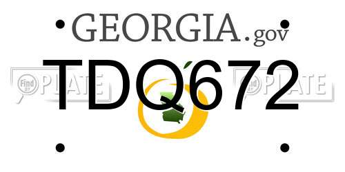 TDQ672 Georgia License Plate