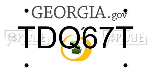 TDQ67T Georgia License Plate