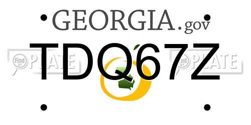TDQ67Z Georgia License Plate