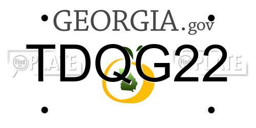 TDQG22 Georgia License Plate