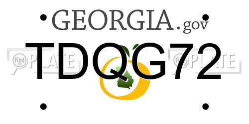 TDQG72 Georgia License Plate