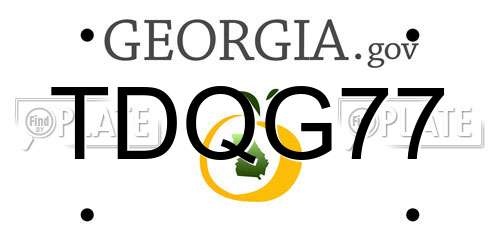 TDQG77 Georgia License Plate