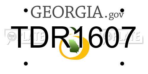 TDR1607 Georgia License Plate