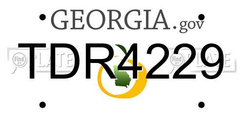 TDR4229 Georgia License Plate