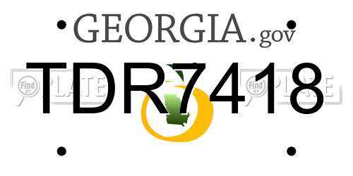 TDR7418 Georgia License Plate