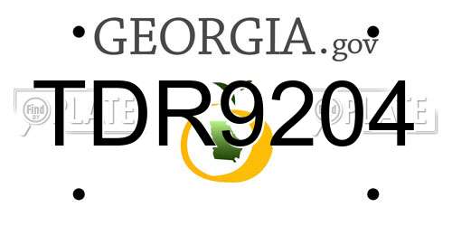 TDR9204 Georgia License Plate