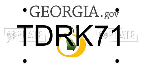 TDRK71 Georgia License Plate