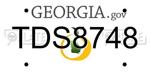 TDS8748 Georgia License Plate