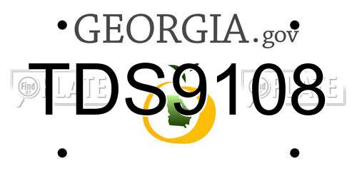 TDS9108 Georgia License Plate