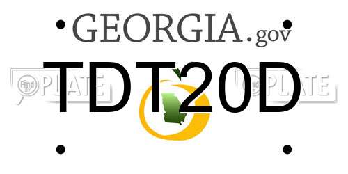 TDT20D Georgia License Plate