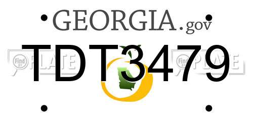 TDT3479 Georgia License Plate