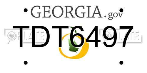 TDT6497 Georgia License Plate