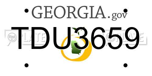 TDU3659 Georgia License Plate