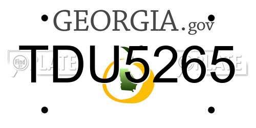 TDU5265 Georgia License Plate