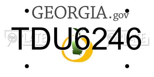 TDU6246 Georgia License Plate