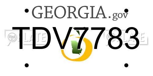 TDV7783 Georgia License Plate