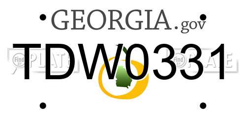 TDW0331 Georgia License Plate