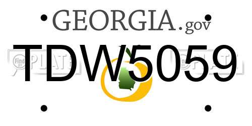 TDW5059 Georgia License Plate