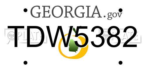 TDW5382 Georgia License Plate