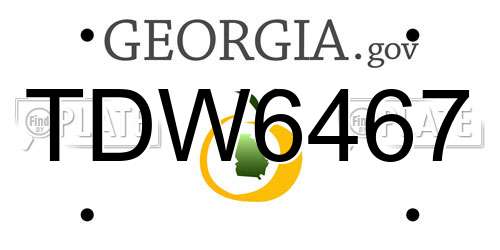 TDW6467 Georgia License Plate