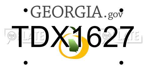 TDX1627 Georgia License Plate