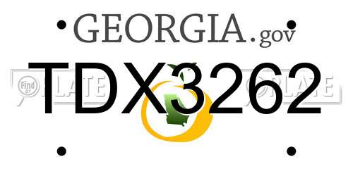 TDX3262 Georgia License Plate