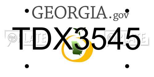 TDX3545 Georgia License Plate